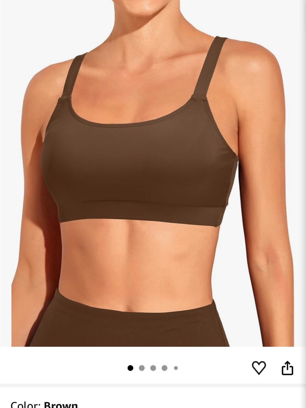 Brown Seamless Sports Bra - Women Swim Sports Bra
